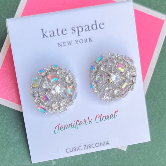 KATE SPADE Iridescent Crystal Cluster Stud Earrings - Picture 2 of 6